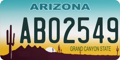 AZ license plate ABO2549