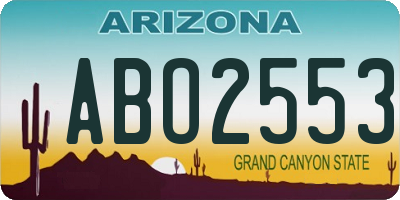 AZ license plate ABO2553