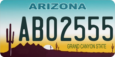 AZ license plate ABO2555