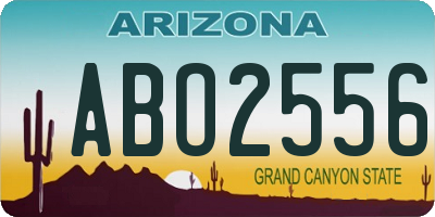 AZ license plate ABO2556