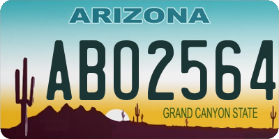 AZ license plate ABO2564