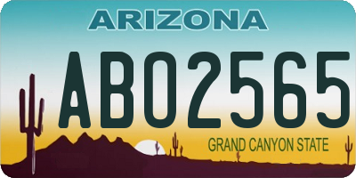 AZ license plate ABO2565