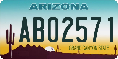 AZ license plate ABO2571