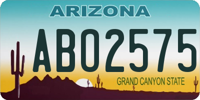 AZ license plate ABO2575