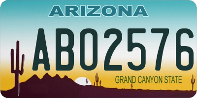 AZ license plate ABO2576