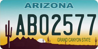 AZ license plate ABO2577