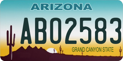 AZ license plate ABO2583