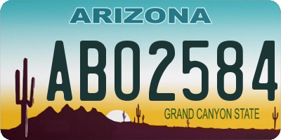 AZ license plate ABO2584