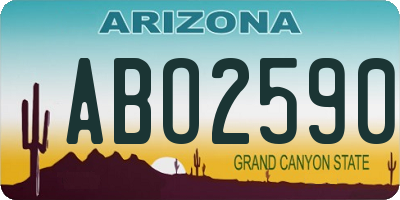 AZ license plate ABO2590