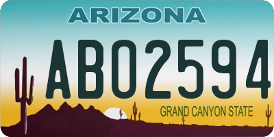 AZ license plate ABO2594