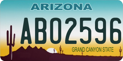 AZ license plate ABO2596