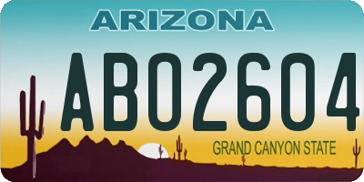 AZ license plate ABO2604