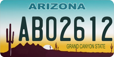 AZ license plate ABO2612
