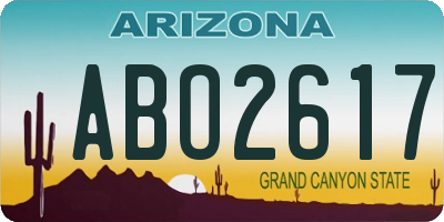 AZ license plate ABO2617