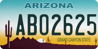 AZ license plate ABO2625