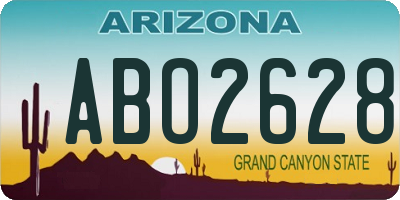 AZ license plate ABO2628