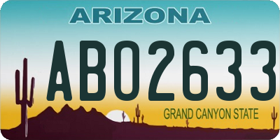 AZ license plate ABO2633