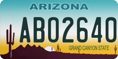 AZ license plate ABO2640