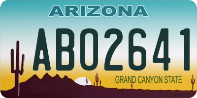 AZ license plate ABO2641