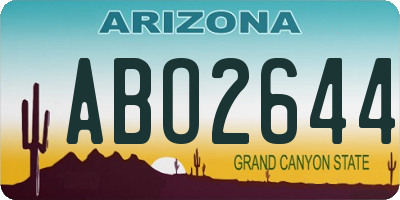 AZ license plate ABO2644