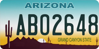 AZ license plate ABO2648