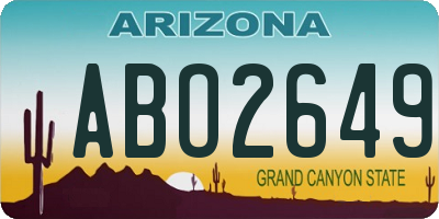 AZ license plate ABO2649