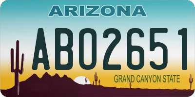 AZ license plate ABO2651