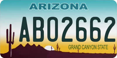 AZ license plate ABO2662