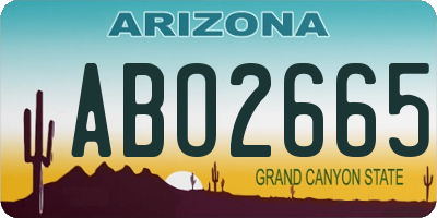 AZ license plate ABO2665