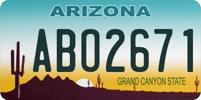 AZ license plate ABO2671