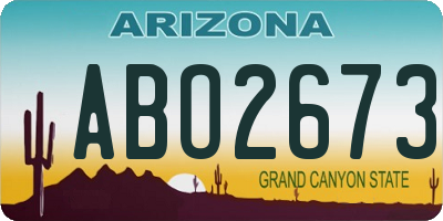 AZ license plate ABO2673