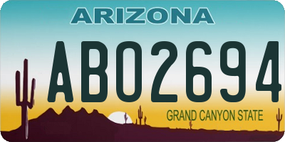 AZ license plate ABO2694