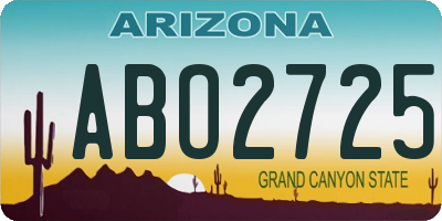 AZ license plate ABO2725