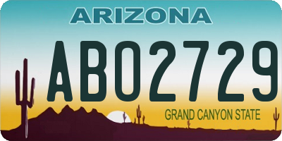 AZ license plate ABO2729