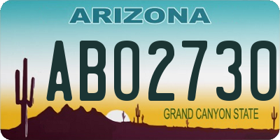 AZ license plate ABO2730