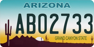 AZ license plate ABO2733