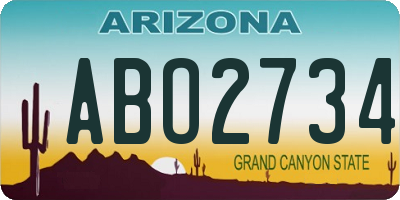 AZ license plate ABO2734