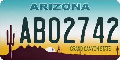 AZ license plate ABO2742