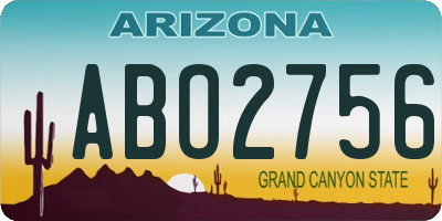 AZ license plate ABO2756