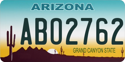 AZ license plate ABO2762