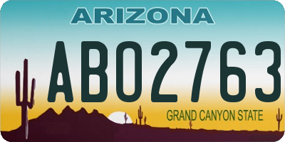 AZ license plate ABO2763
