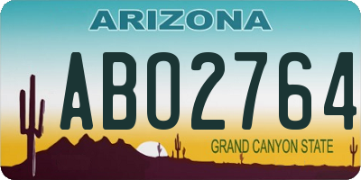AZ license plate ABO2764