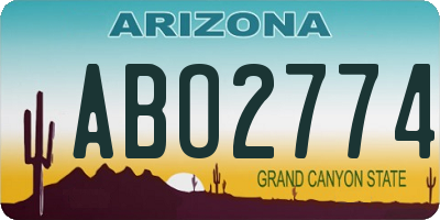AZ license plate ABO2774
