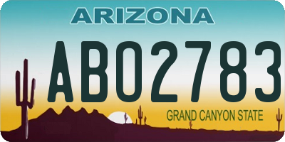 AZ license plate ABO2783