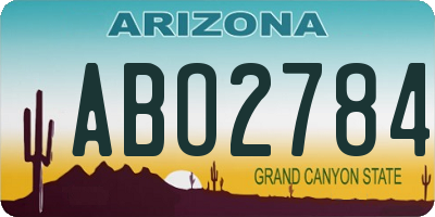 AZ license plate ABO2784