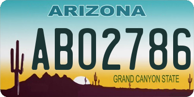 AZ license plate ABO2786