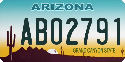 AZ license plate ABO2791