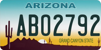 AZ license plate ABO2792