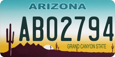 AZ license plate ABO2794