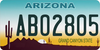 AZ license plate ABO2805